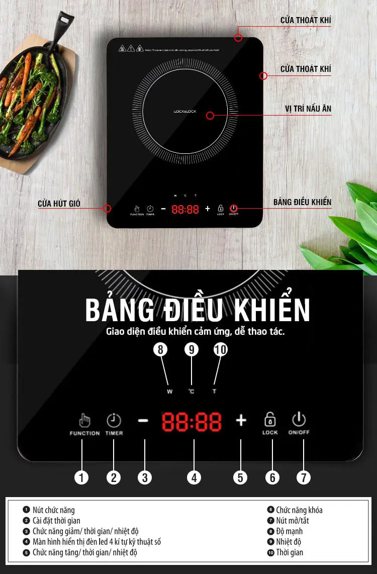 Review Bếp điện từ LocknLock Induction Cooker EJI411 04