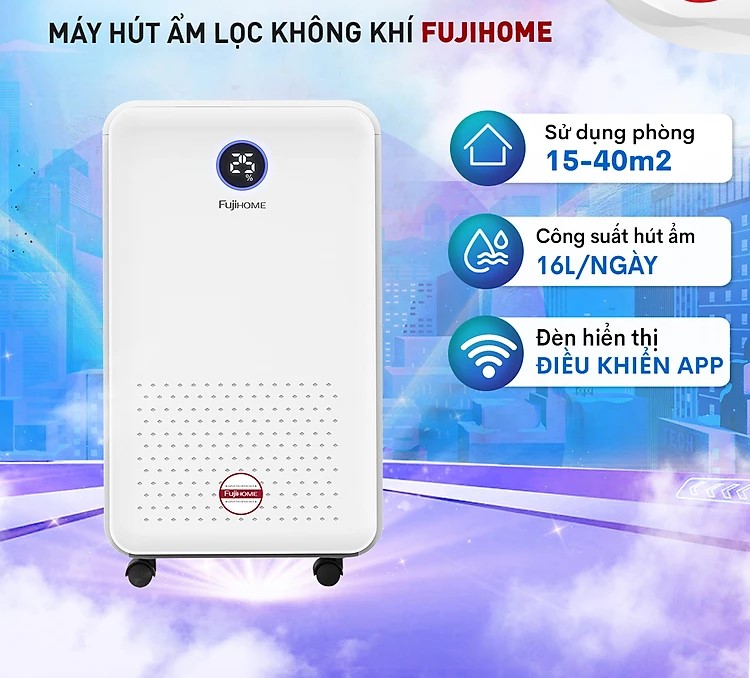 Máy hút ẩm lọc không khí FUJIHOME DH16W