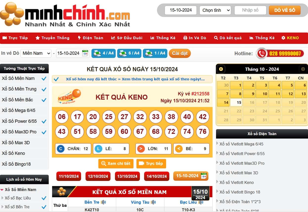 Kết quả xổ số minhchinh.com