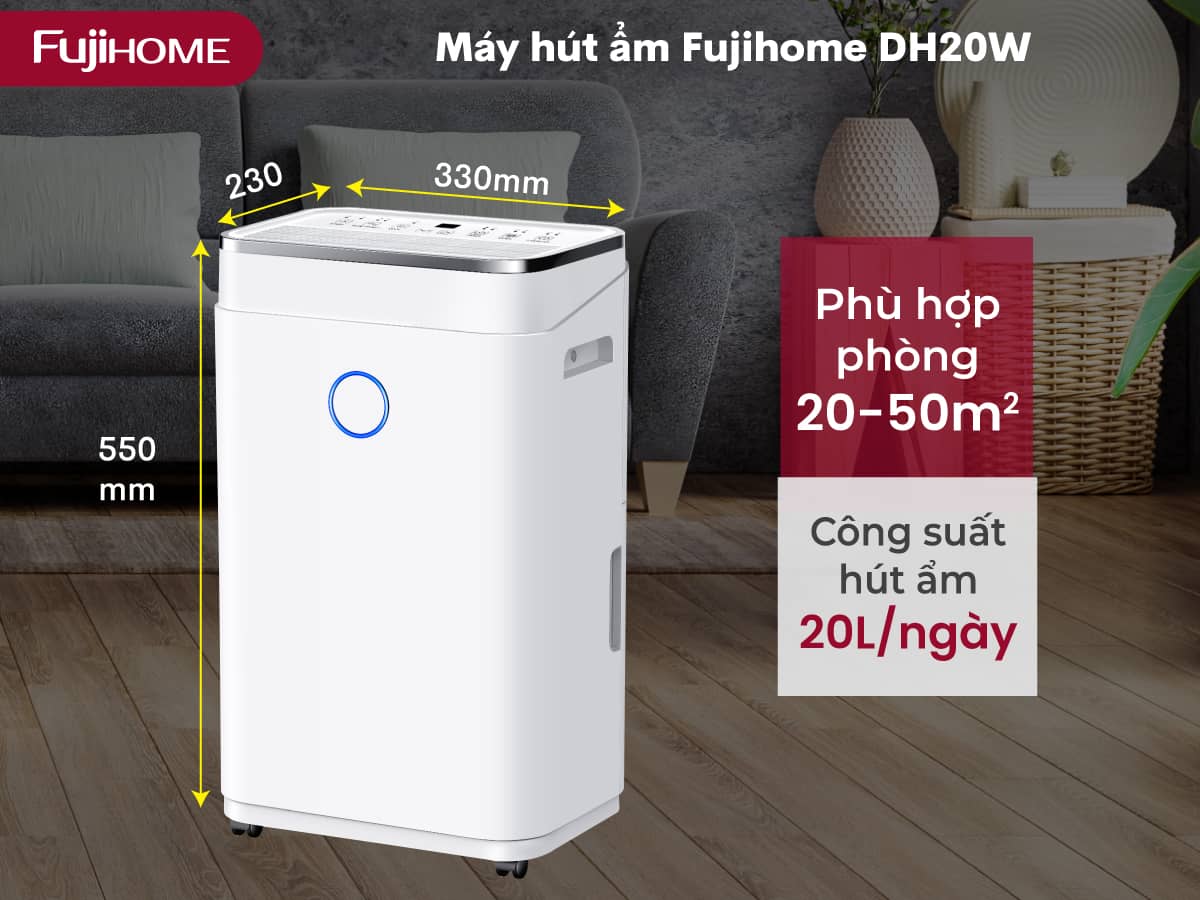 Máy hút ẩm lọc không khí FUJIHOME DH20W 02-min