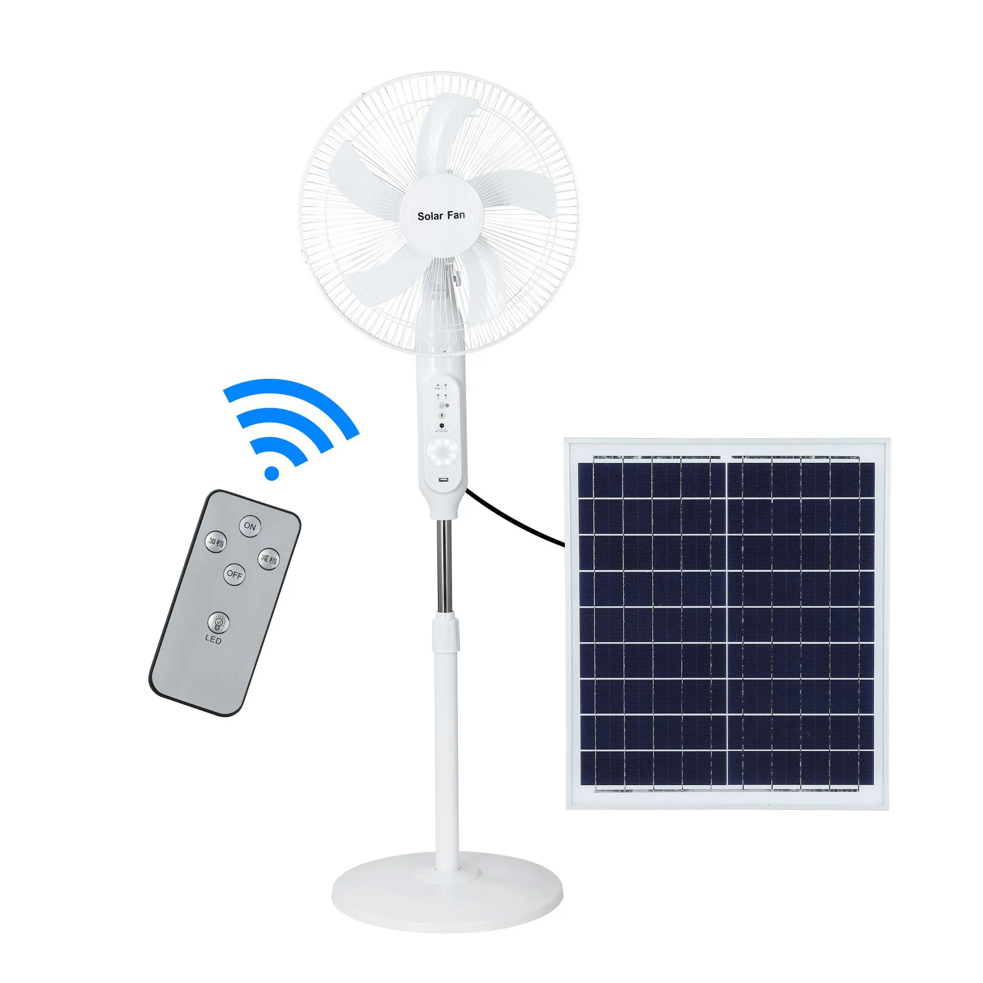 06 Quạt Năng Lượng Mặt Trời Màu Trắng Kitawa 25W KQ725-T